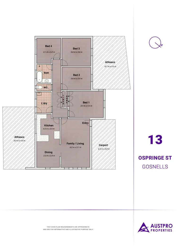 Floorplan of Homely house listing, 13 Ospringe Street, Gosnells WA 6110