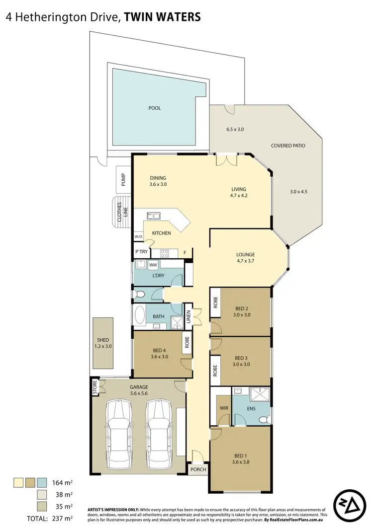 Floorplan of Homely house listing, 4 Hetherington Dr, Twin Waters QLD 4564