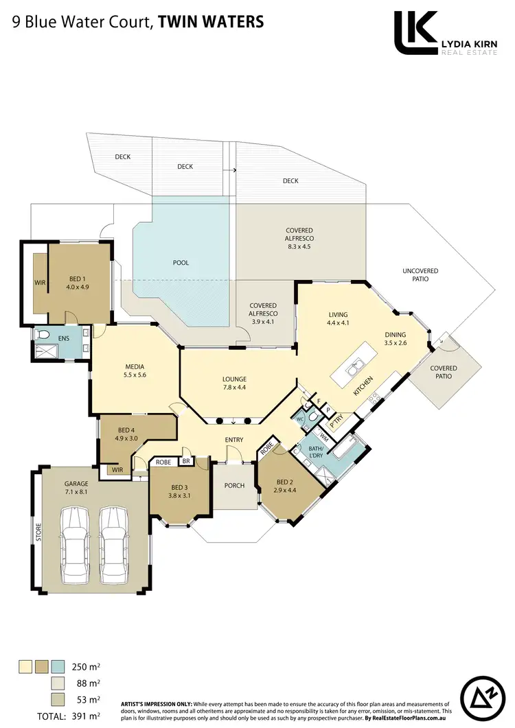 Floorplan of Homely house listing, 9 Blue Water Ct, Twin Waters QLD 4564