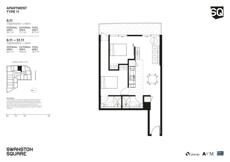 Floorplan of Homely apartment listing, Unit 711/555 Swanston St, Carlton VIC 3053