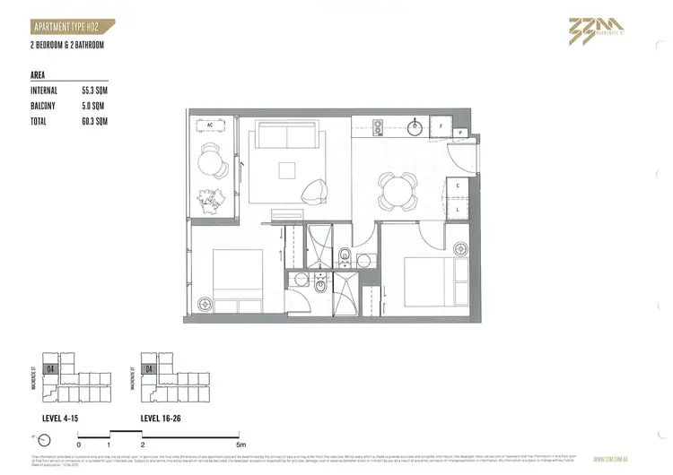 Floorplan of Homely apartment listing, Unit 1504/33 Mackenzie St, Melbourne VIC 3000