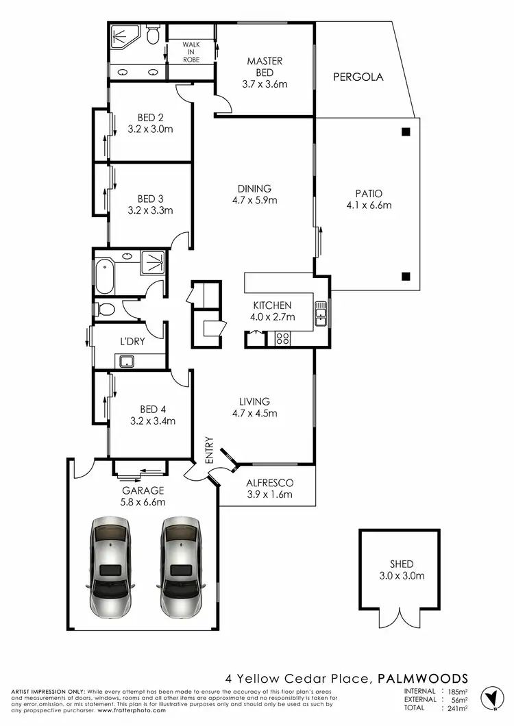 Floorplan of Homely house listing, 4 Yellow Cedar Pl, Palmwoods QLD 4555