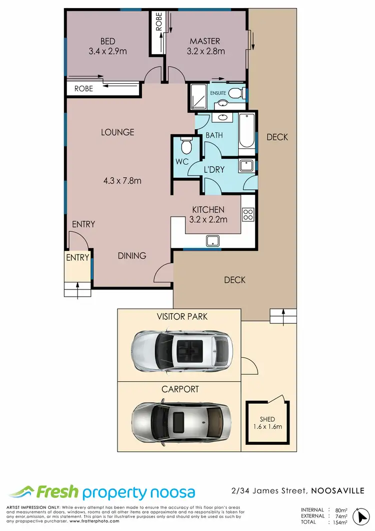 Floorplan of Homely villa listing, Unit 2/34 James St, Noosaville QLD 4566