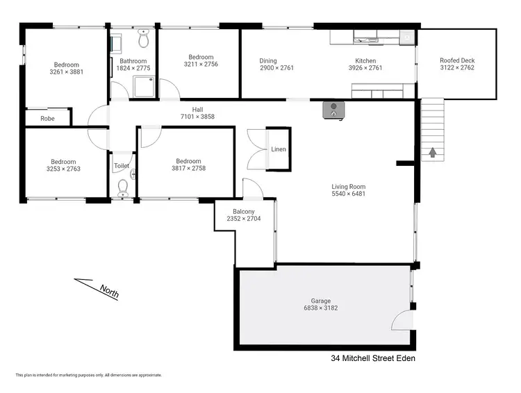 Floorplan of Homely house listing, 34 Mitchell St, Eden NSW 2551