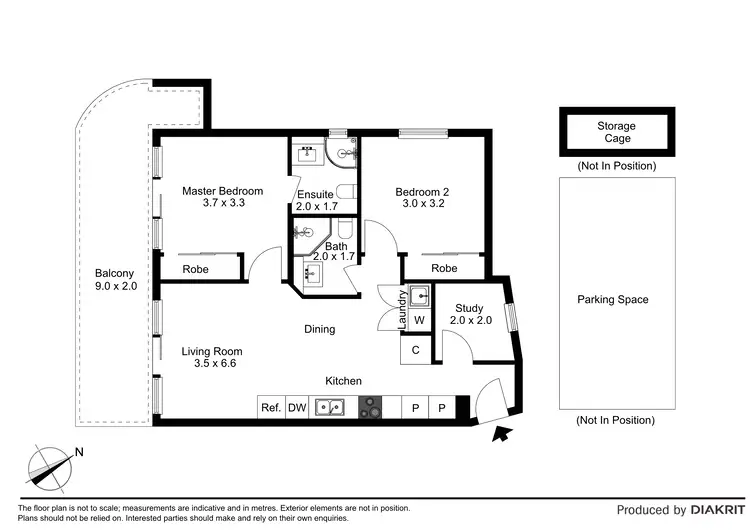 Floorplan of Homely apartment listing, 1306C/2 Tannery Walk, Footscray VIC 3011
