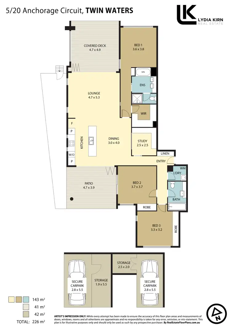 Floorplan of Homely apartment listing, Unit 5/20 Anchorage Cct, Twin Waters QLD 4564