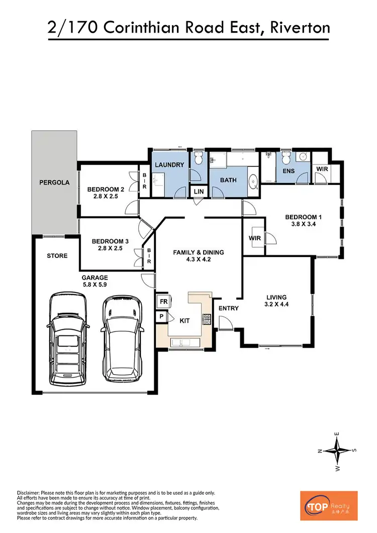 Floorplan of Homely villa listing, Unit 2/170 Corinthian Road East, Riverton WA 6148