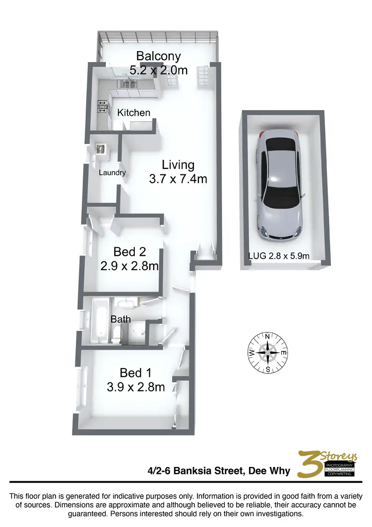 Floorplan of Homely apartment listing, Unit 4/2-6 Banksia St, Dee Why NSW 2099