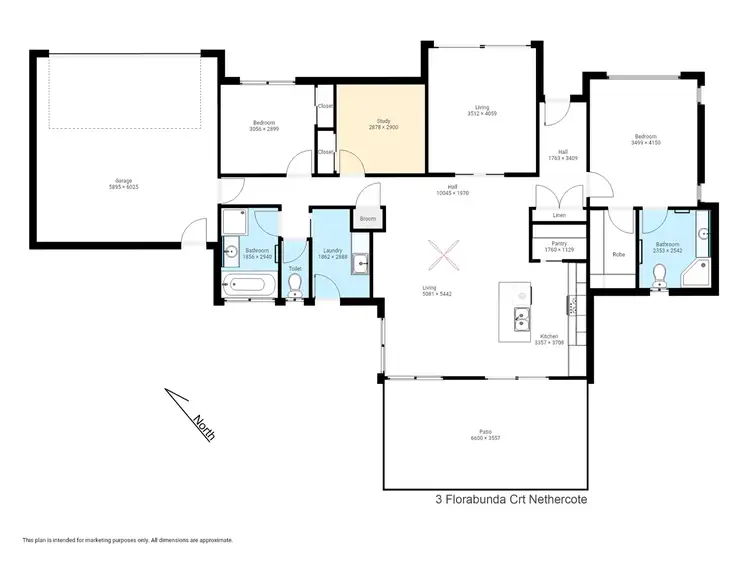 Floorplan of Homely rural property listing, 3 Florabunda Pl, Nethercote NSW 2549