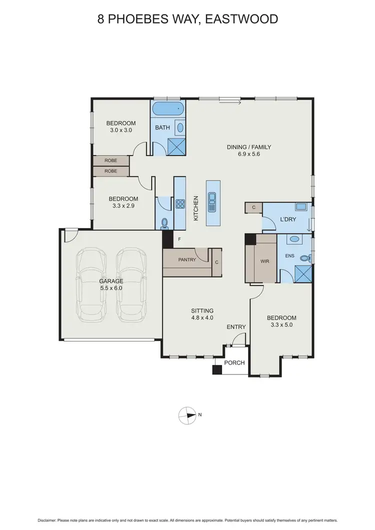 Floorplan of Homely house listing, 8 Phoebes Way, Eastwood VIC 3875