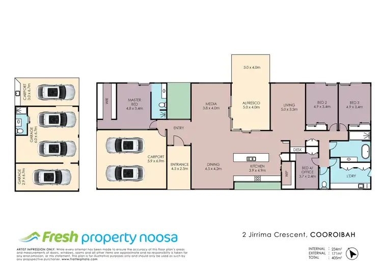 Floorplan of Homely house listing, 2 Jirrima Cres, Cooroibah QLD 4565