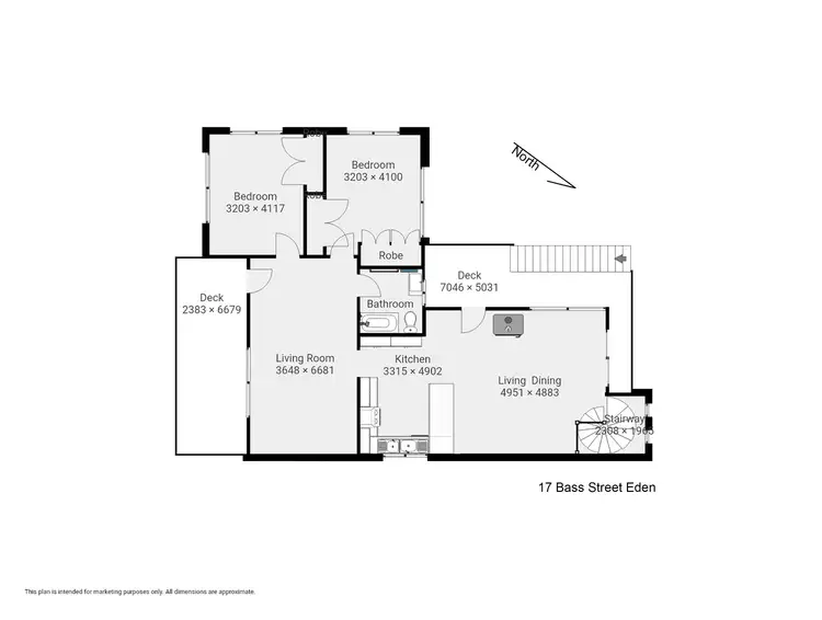 Floorplan of Homely house listing, 17 Bass St, Eden NSW 2551