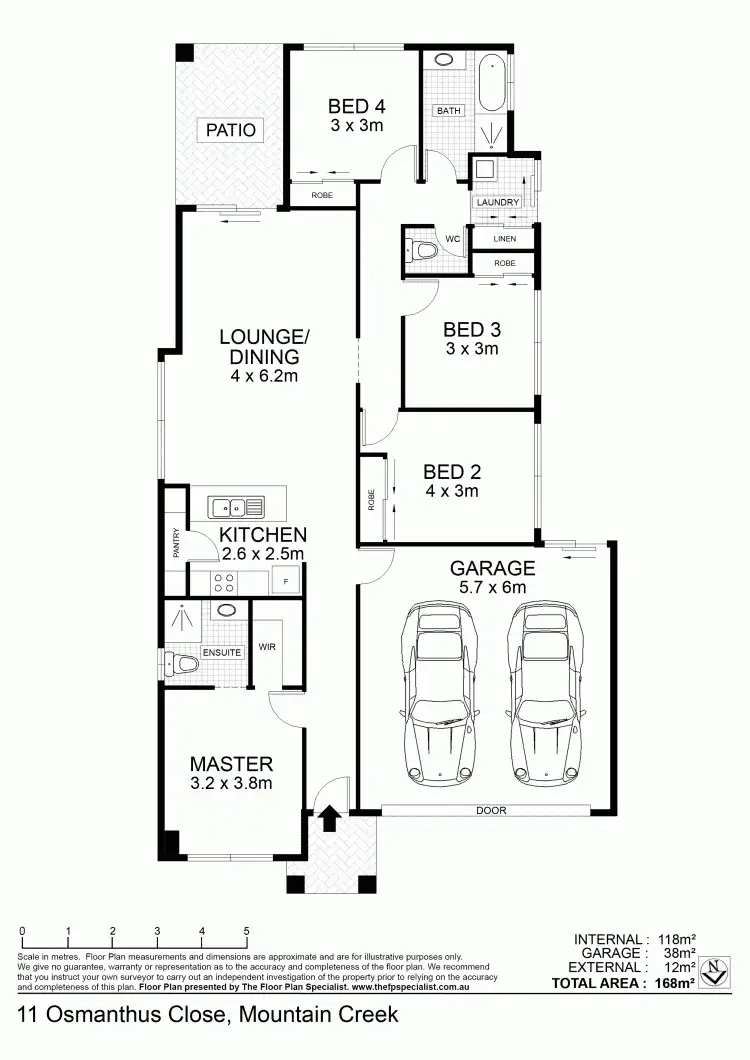 Floorplan of Homely house listing, 11 Osmanthus Cl, Mountain Creek QLD 4557