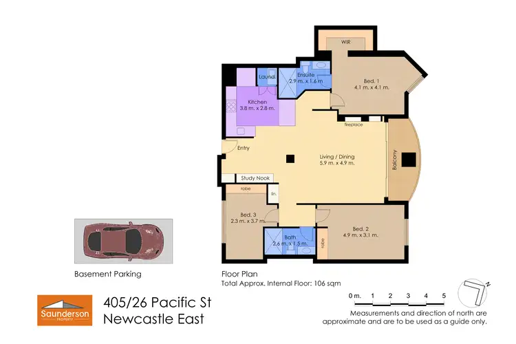 Floorplan of Homely apartment listing, Unit 405/26 Pacific St, Newcastle NSW 2300