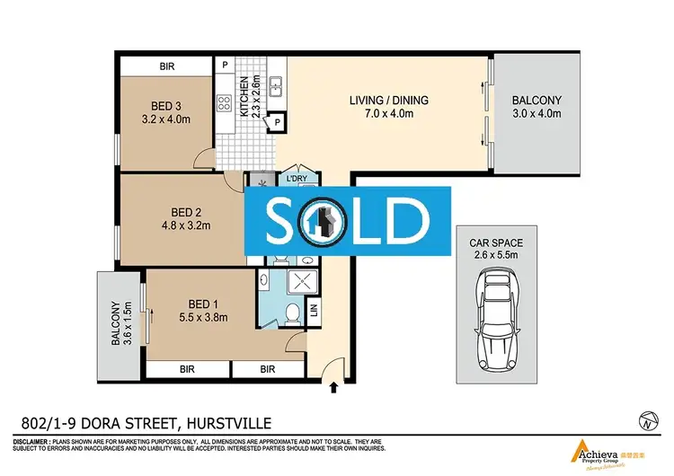 Floorplan of Homely apartment listing, Unit 802/1 Dora St, Hurstville NSW 2220