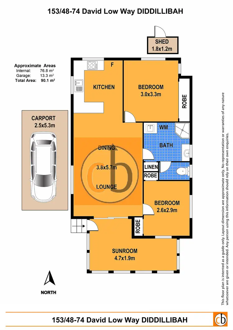 Floorplan of Homely villa listing, 153/48-79 David Low Way, Diddillibah QLD 4559