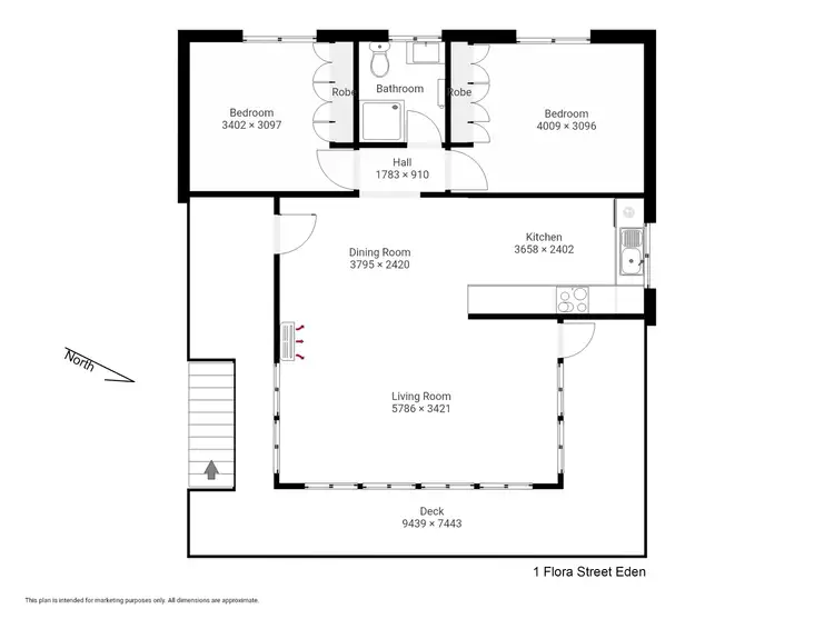 Floorplan of Homely house listing, 1 Flora St, Eden NSW 2551