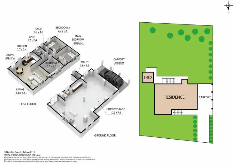 Floorplan of Homely house listing, 3 Naples Ct, Kelso QLD 4815