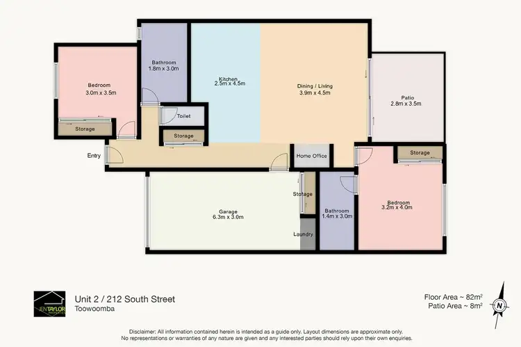 Floorplan of Homely unit listing, Unit 2/212 South St, South Toowoomba QLD 4350