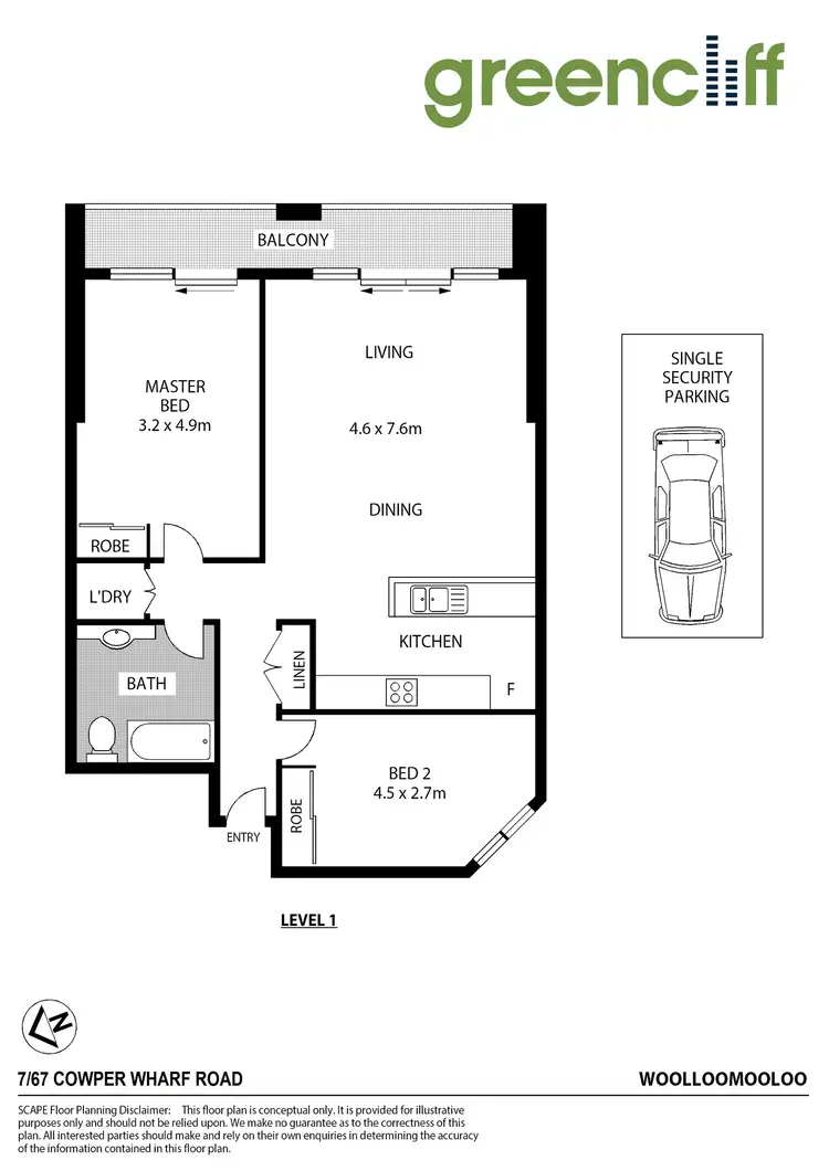 Floorplan of Homely apartment listing, 7/67 Cowper Wharf Rdwy, Woolloomooloo NSW 2011