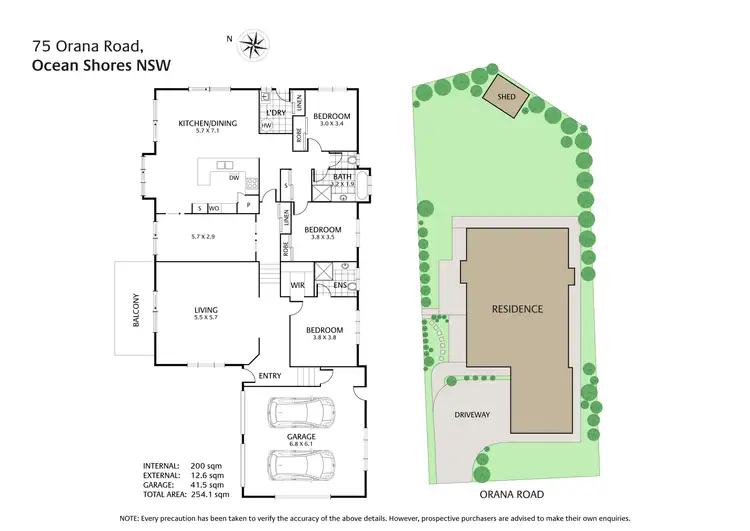 Floorplan of Homely house listing, 75 Orana Rd, Ocean Shores NSW 2483