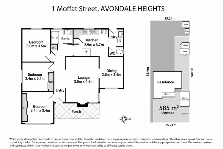 Floorplan of Homely house listing, 1 Moffat St, Avondale Heights VIC 3034
