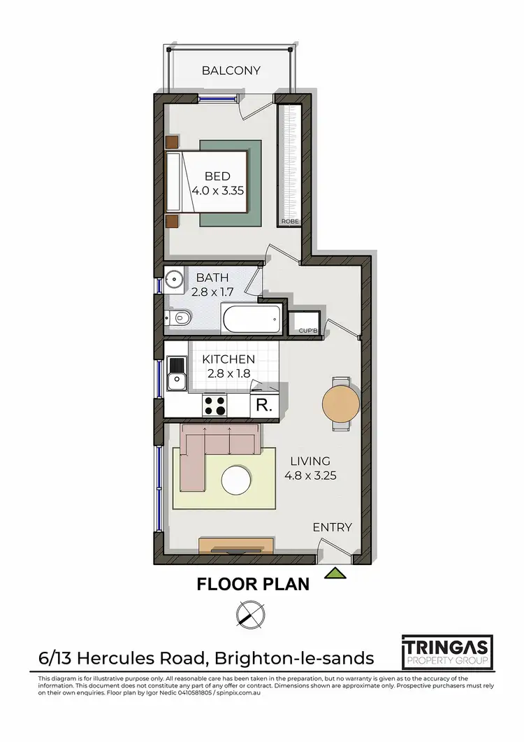 Floorplan of Homely unit listing, 6/13 Hercules Rd, Brighton-le-sands NSW 2216