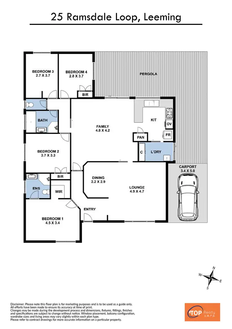 Floorplan of Homely house listing, 25 Ramsdale Loop, Leeming WA 6149