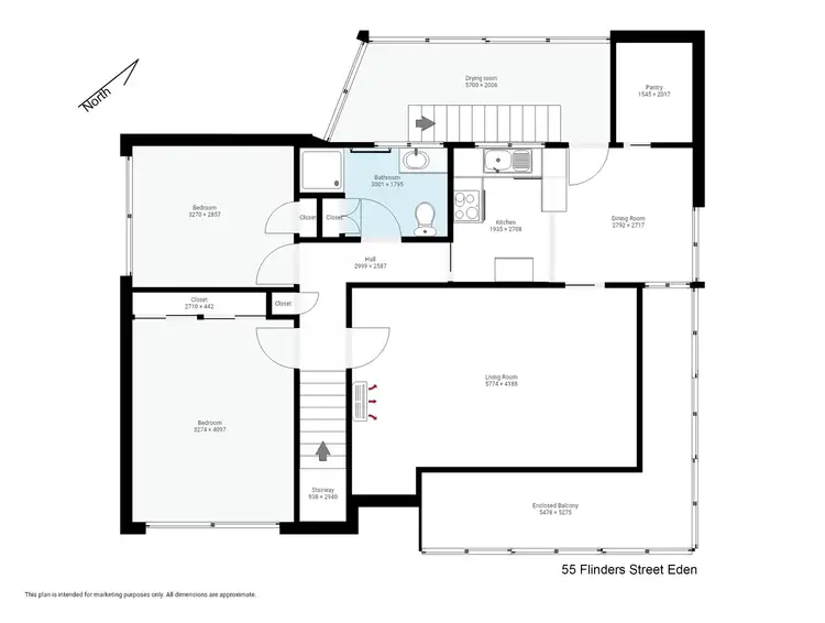 Floorplan of Homely house listing, 55 Flinders St, Eden NSW 2551