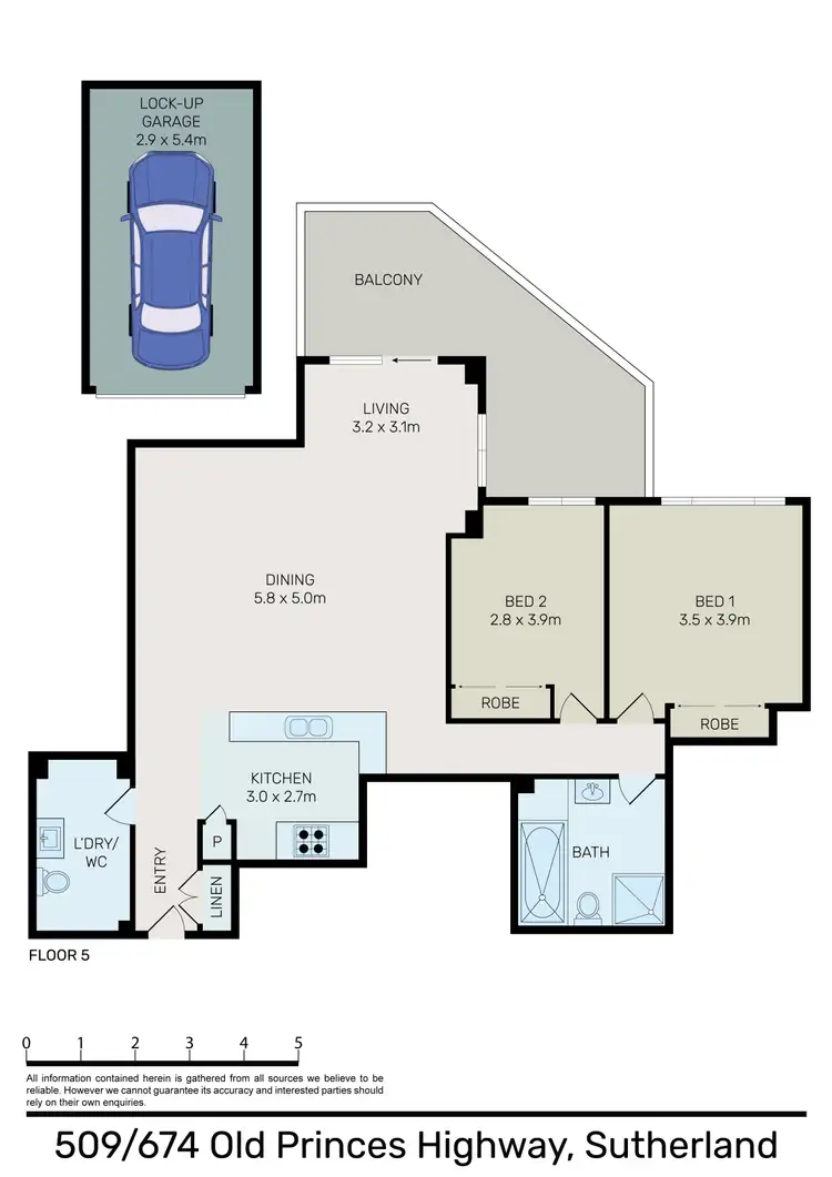 Floorplan of Homely apartment listing, Unit 509/674-678 Old Princes Hwy, Sutherland NSW 2232