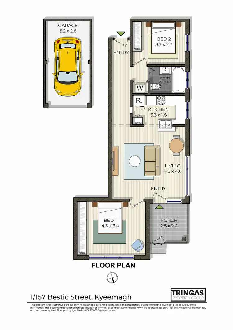 Floorplan of Homely unit listing, 1/153-157 Bestic St, Kyeemagh NSW 2216