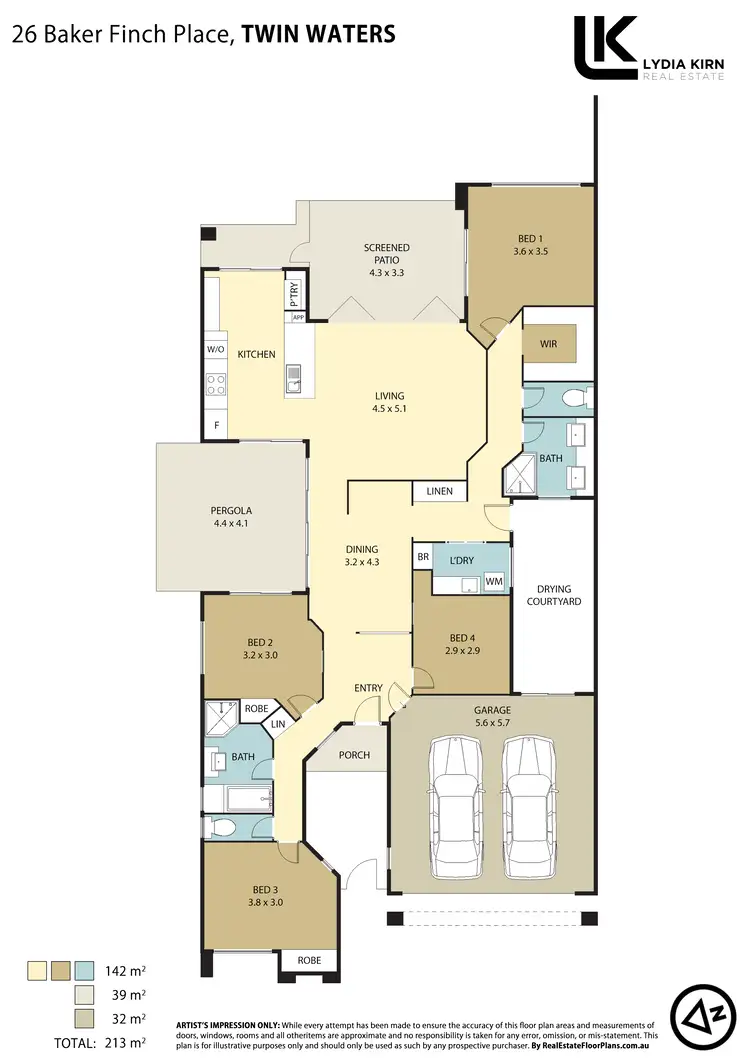 Floorplan of Homely house listing, 26 Baker-Finch Pl, Twin Waters QLD 4564