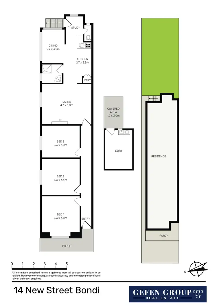 Floorplan of Homely semi-detached listing, 14 New St, Bondi NSW 2026