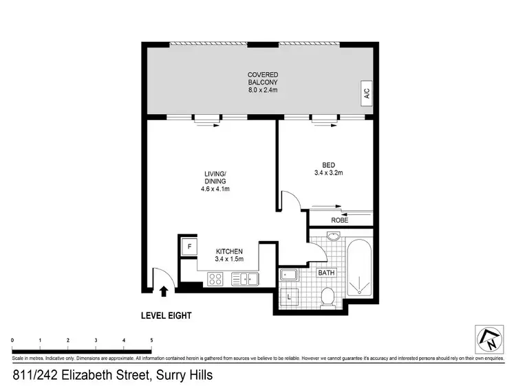 Floorplan of Homely apartment listing, 811/242-254 Elizabeth St, Surry Hills NSW 2010