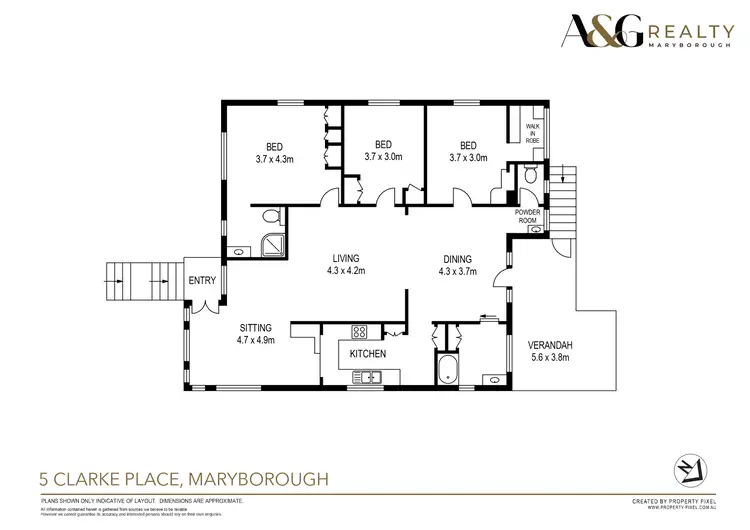 Floorplan of Homely house listing, 5 Clarke Pl, Maryborough QLD 4650