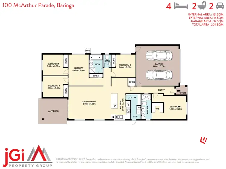 Floorplan of Homely house listing, 100 Mcarthur Pde, Baringa QLD 4551