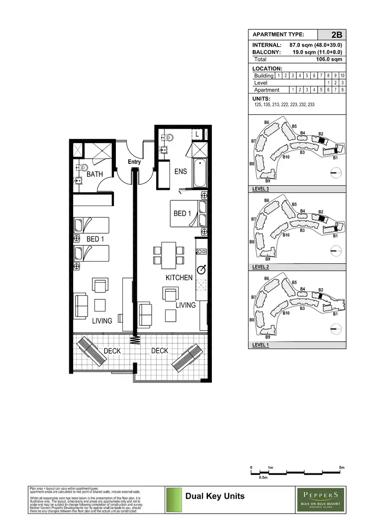 Floorplan of Homely apartment listing, 223/123 Sooning St 'Blue On Blue', Nelly Bay QLD 4819