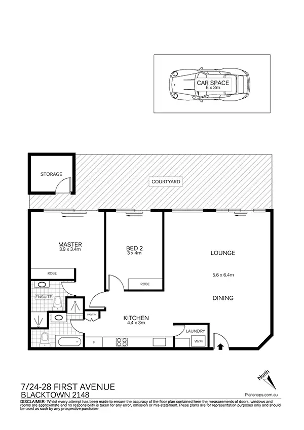 Floorplan of Homely unit listing, 7/24-28 First Avenue, Blacktown NSW 2148