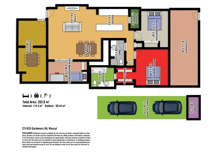 Floorplan of Homely apartment listing, 221/635 Gardeners Road, Mascot NSW 2020