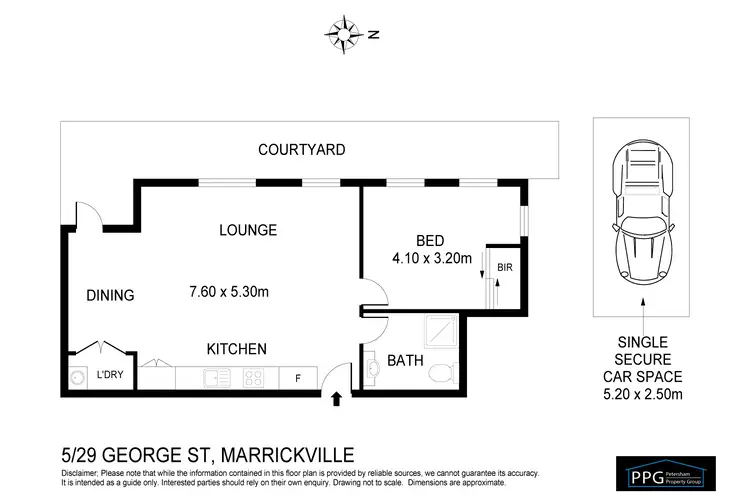 Floorplan of Homely unit listing, Unit 5/29 George Street, Marrickville NSW 2204