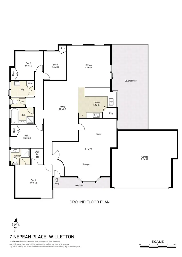 Floorplan of Homely house listing, 7 Nepean Place, Willetton WA 6155