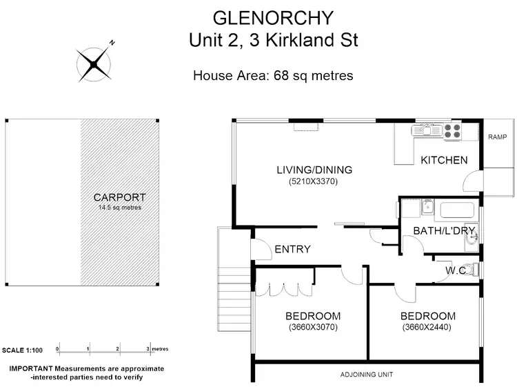 Floorplan of Homely unit listing, 2/3 Kirkland St, Glenorchy TAS 7010