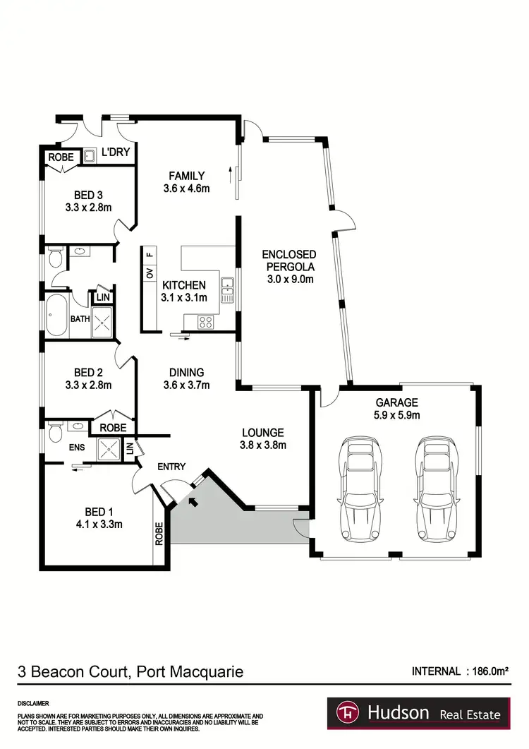 Floorplan of Homely house listing, 3 Beacon Court, Port Macquarie NSW 2444