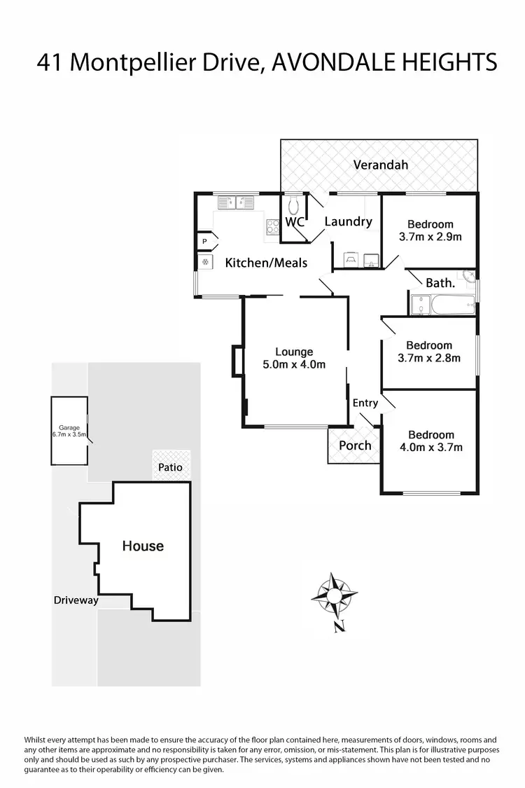 Floorplan of Homely house listing, 41 Montpellier Drive, Avondale Heights VIC 3034