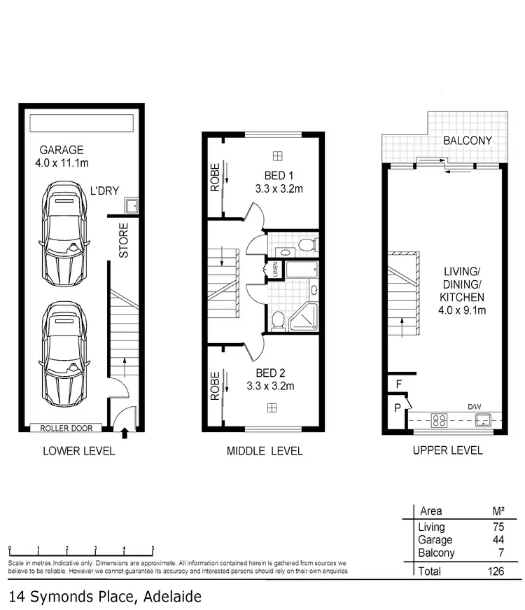 Floorplan of Homely townhouse listing, 14 Symonds Place, Adelaide SA 5000