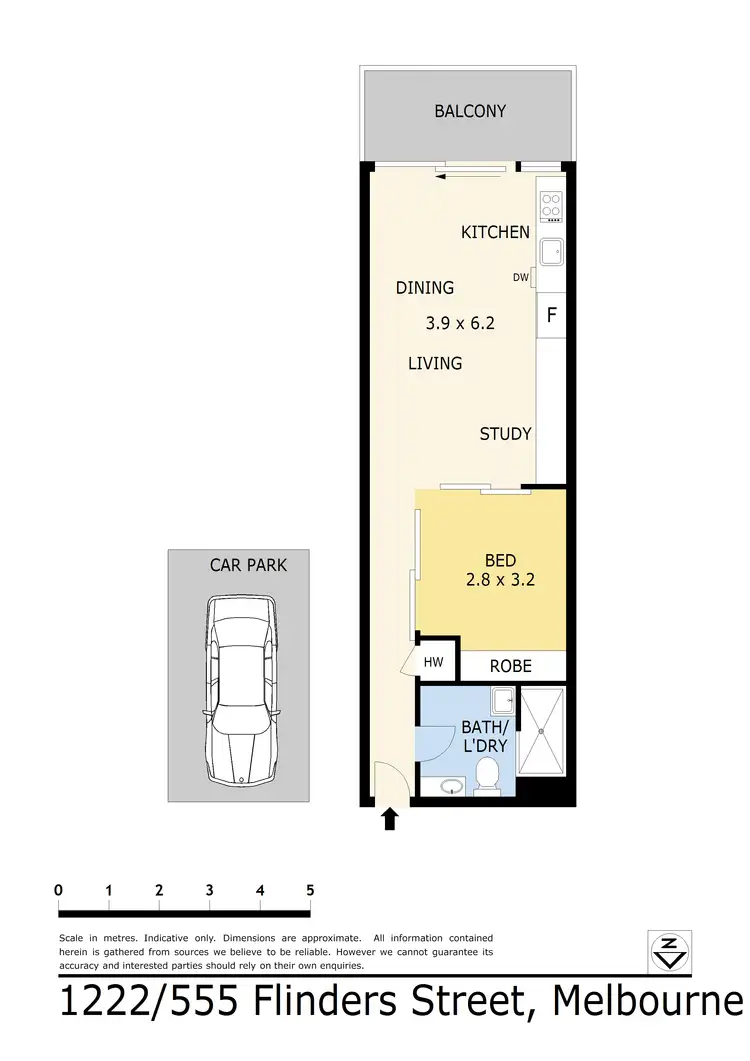 Floorplan of Homely apartment listing, 1222/555 Flinders Street, Melbourne VIC 3000