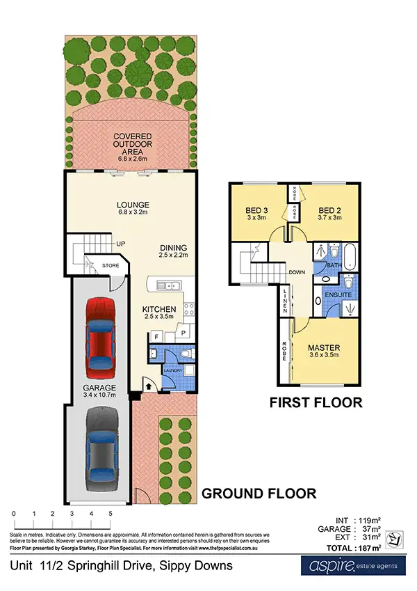 Floorplan of Homely townhouse listing, Unit 11/2 Springhill Drive, Sippy Downs QLD 4556
