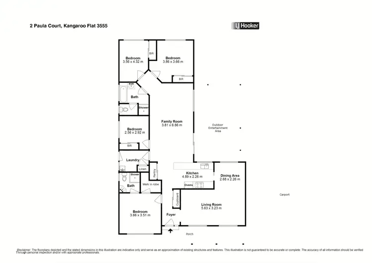 Floorplan of Homely house listing, 2 Paula Court, Kangaroo Flat VIC 3555