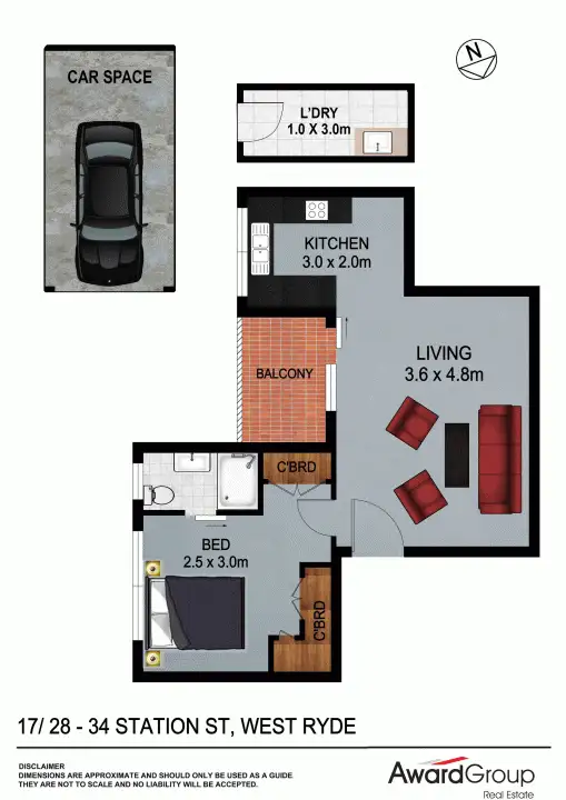 Floorplan of Homely unit listing, 17/28-34 Station Street, West Ryde NSW 2114