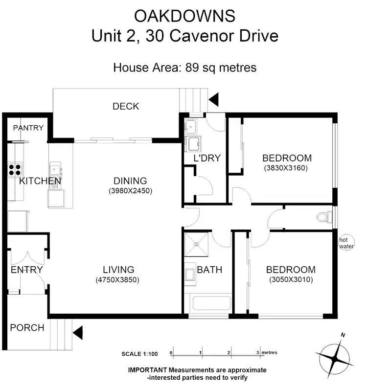 Floorplan of Homely unit listing, 2/30 Cavenor Dr, Oakdowns TAS 7019